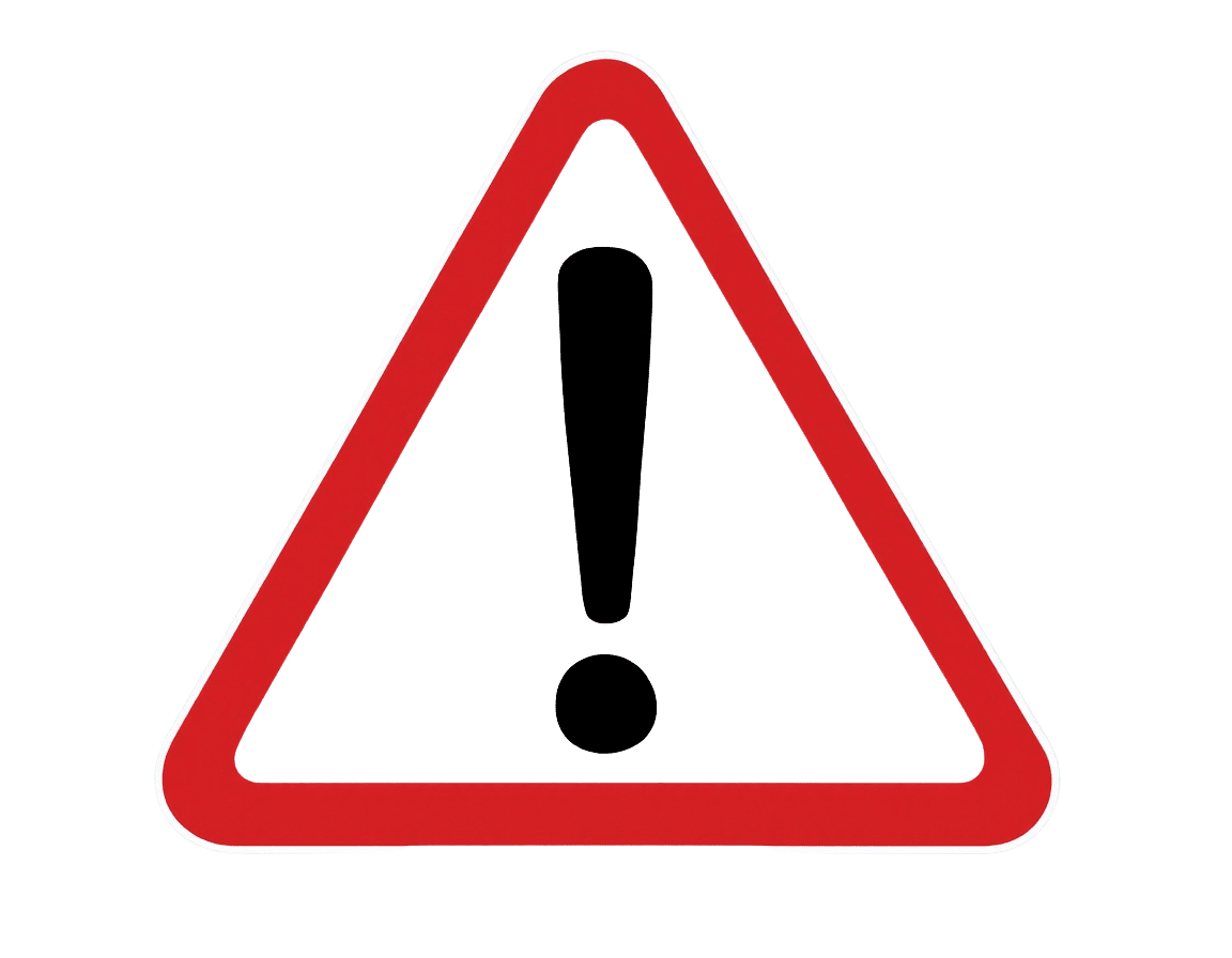 Red triangle warning sign with exclamation mark