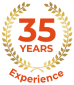 35 years IT experience badge for CinchOps Houston managed IT services